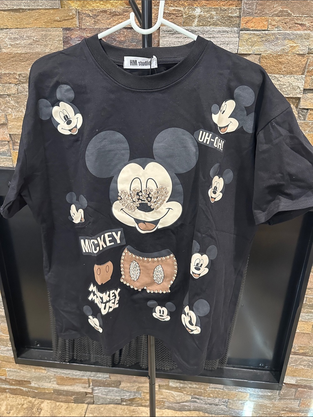 M.STUDIO Black Mickey Mouse Graphic Tee size M